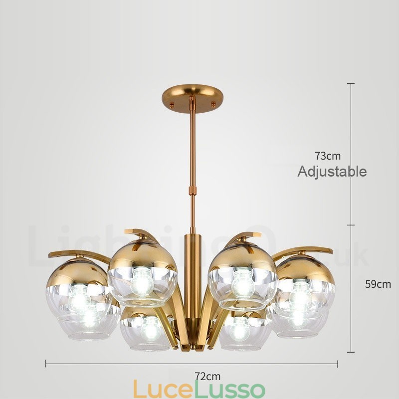 Lampadario in oro e argento stile nordico