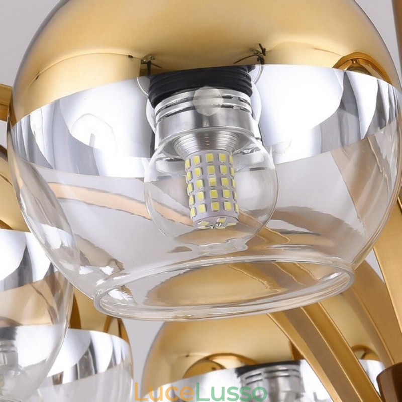 Lampadario in oro e argento stile nordico
