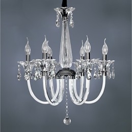 Elegante lampadario di cristallo con 6 luci a candela
