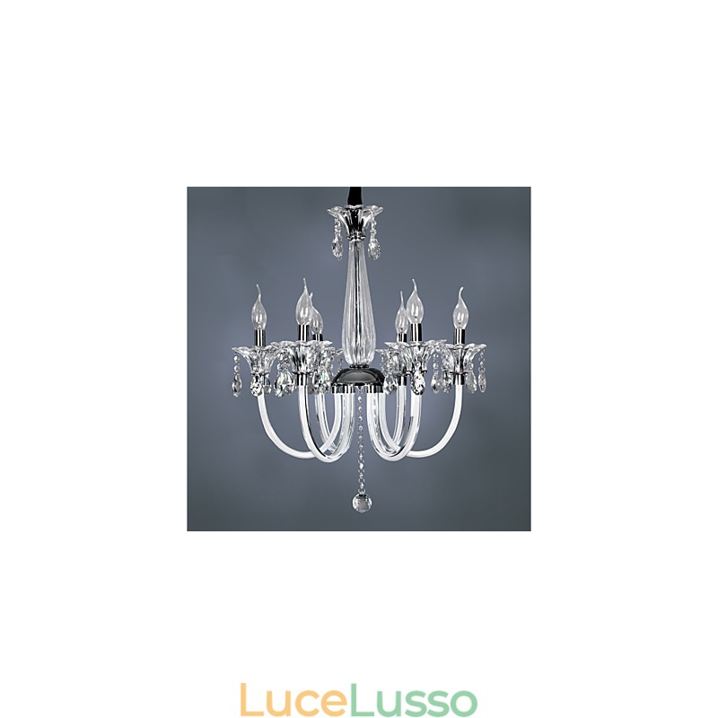 Elegante lampadario di cristallo con 6 luci a candela