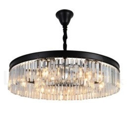 Lampadario a sospensione in cristallo K9 rotondo di lusso postmoderno, sala espositiva