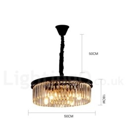 Lampadario a sospensione in cristallo K9 rotondo di lusso postmoderno, sala espositiva