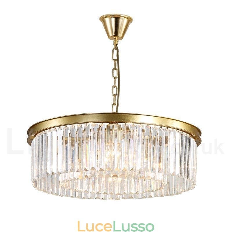Lampadario a sospensione in cristallo K9 rotondo di lusso postmoderno, sala espositiva
