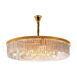Lampadario a sospensione in cristallo K9 rotondo di lusso postmoderno, sala espositiva