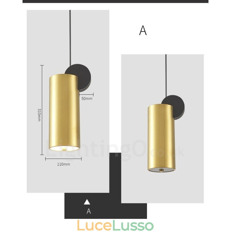 4 stili di lampada a sospensione postmoderna in oro e nero