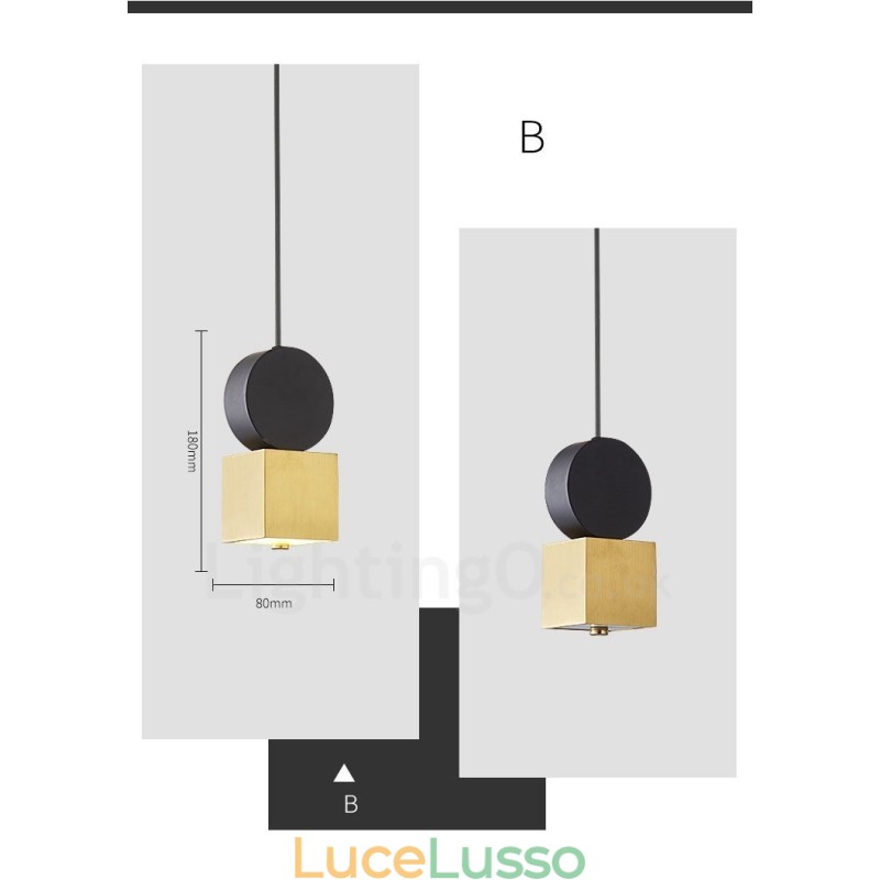 4 stili di lampada a sospensione postmoderna in oro e nero
