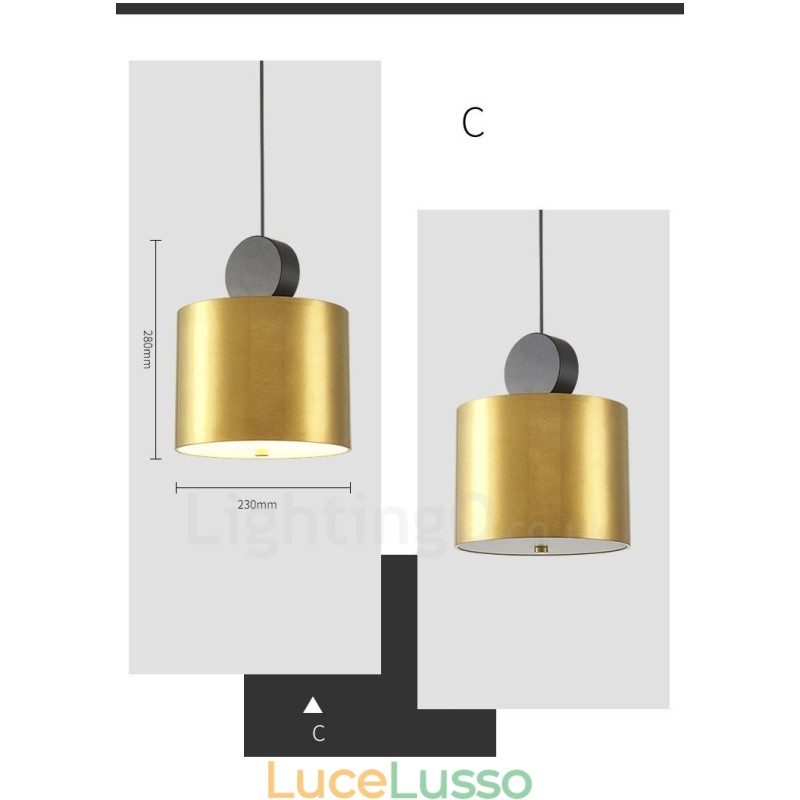 4 stili di lampada a sospensione postmoderna in oro e nero