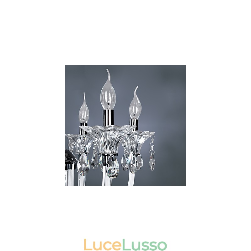Elegante lampadario di cristallo con 6 luci a candela
