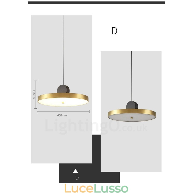 4 stili di lampada a sospensione postmoderna in oro e nero