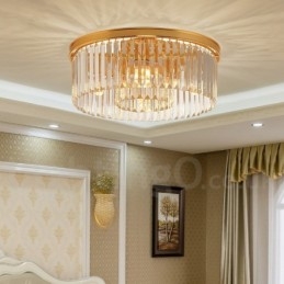 Lampada da soffitto a filo in cristallo K9 rotonda di lusso postmoderna, sala espositiva