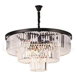 Lampadario a sospensione in cristallo K9 rotondo di lusso postmoderno, sala espositiva
