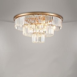 Lampada da soffitto a filo in cristallo K9 rotonda di lusso postmoderna, sala espositiva