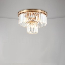 Lampada da soffitto a filo in cristallo K9 rotonda di lusso postmoderna, sala espositiva