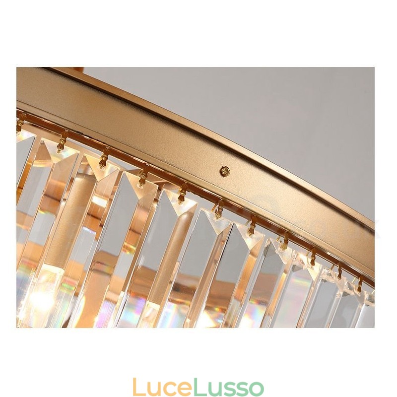 Lampada da soffitto a filo in cristallo K9 rotonda di lusso postmoderna, sala espositiva