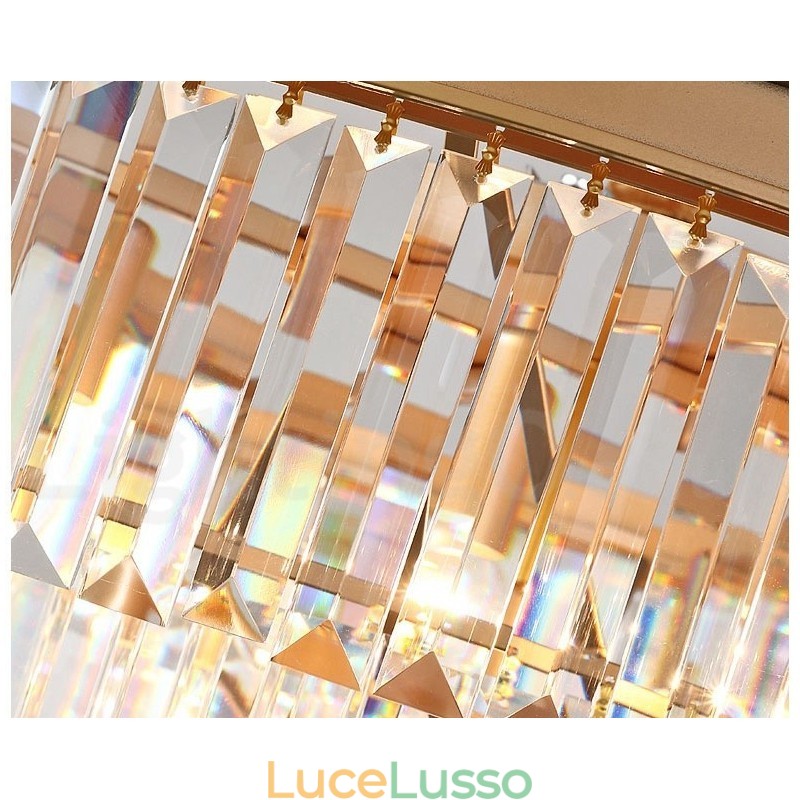 Lampada da soffitto a filo in cristallo K9 rotonda di lusso postmoderna, sala espositiva