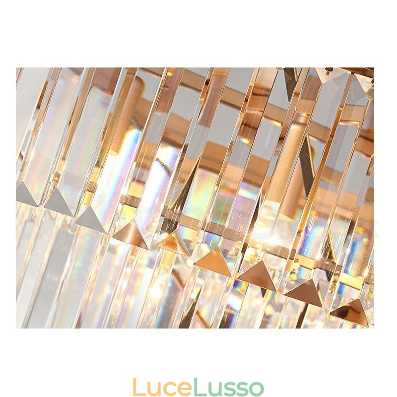Lampada da soffitto a filo in cristallo K9 rotonda di lusso postmoderna, sala espositiva