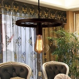Lampada a sospensione industriale vintage con paralume in ferro da 1 luce