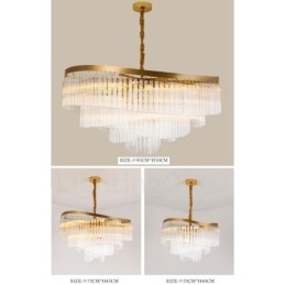 Lampadario pendente in cristallo rotondo K9 di lusso postmoderno dorato, sala espositiva