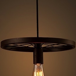 Lampada a sospensione industriale vintage con paralume in ferro da 1 luce