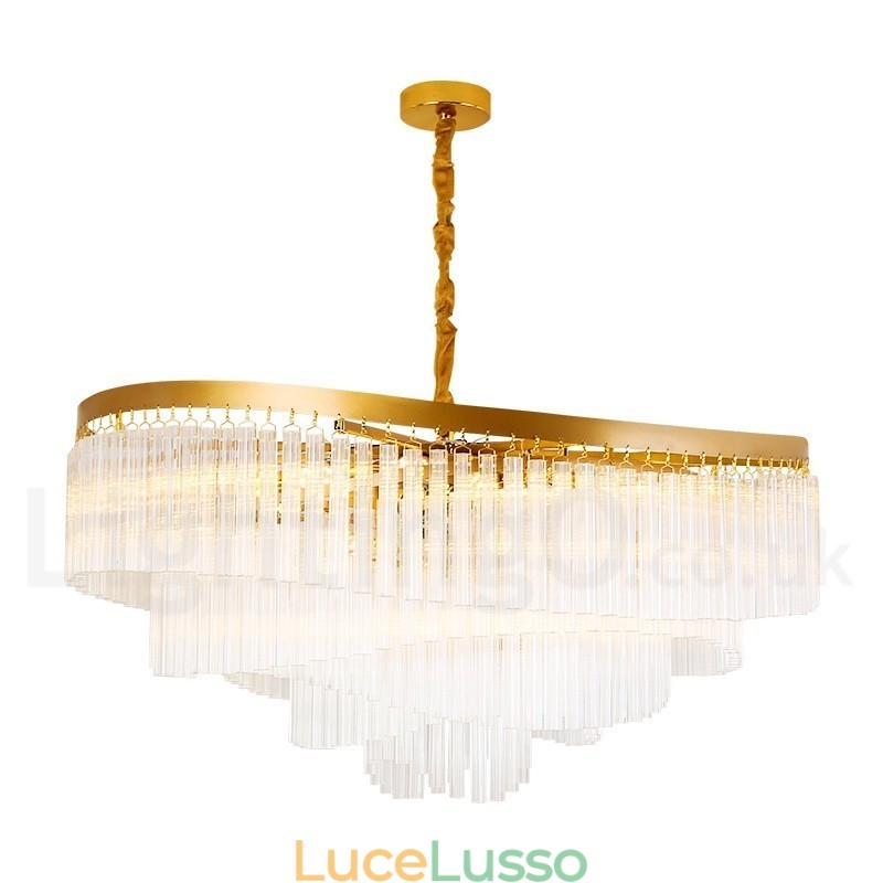 Lampadario pendente in cristallo rotondo K9 di lusso postmoderno dorato, sala espositiva