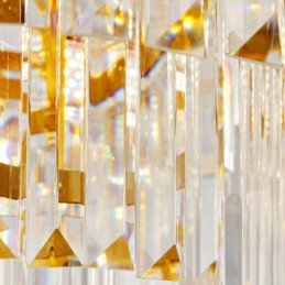 Lampadario pendente in cristallo rotondo K9 di lusso postmoderno dorato, sala espositiva