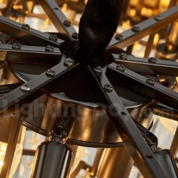 Quest'anno il lampadario a sospensione in cristallo K9 rotondo dorato postmoderno di lusso è esposto nella sala espositiva