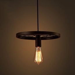 Lampada a sospensione industriale vintage con paralume in ferro da 1 luce