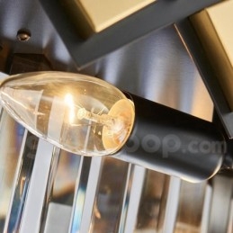 Lampadario moderno di lusso in oro e nero con pendente in cristallo K9 rotondo, sala espositiva