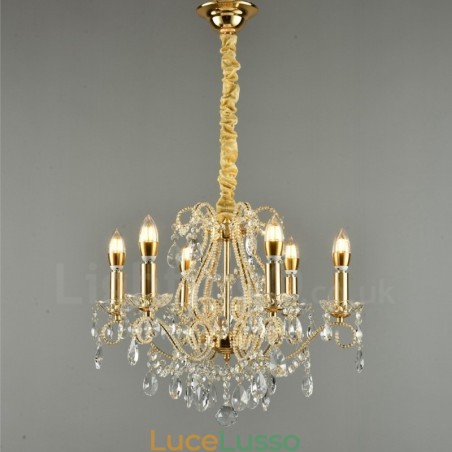 6 luci oro argento stile americano lampadario pendente in cristallo negozio di luci 6 luci oro argento stile americano lampadario pendente in cristallo negozio di luci