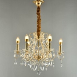 6 luci oro argento stile americano lampadario pendente in cristallo negozio di luci