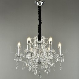 6 luci oro argento stile americano lampadario pendente in cristallo negozio di luci