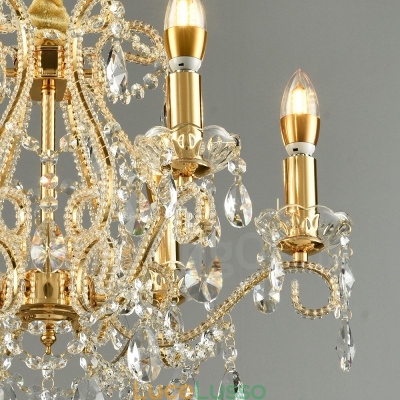 6 luci oro argento stile americano lampadario pendente in cristallo negozio di luci