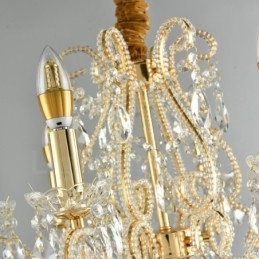 6 luci oro argento stile americano lampadario pendente in cristallo negozio di luci