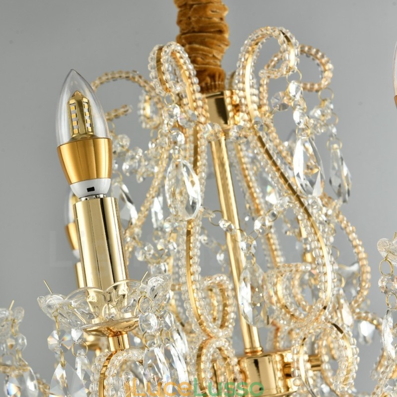 6 luci oro argento stile americano lampadario pendente in cristallo negozio di luci