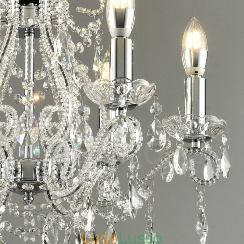 6 luci oro argento stile americano lampadario pendente in cristallo negozio di luci