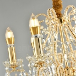 6 luci oro argento stile americano lampadario pendente in cristallo negozio di luci