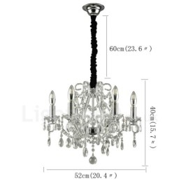 6 luci oro argento stile americano lampadario pendente in cristallo negozio di luci