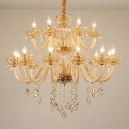 18 (12+6) eleganti candele di cristallo color champagne