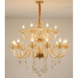 18 (12+6) eleganti candele di cristallo color champagne