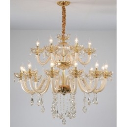 18 (12+6) eleganti candele di cristallo color champagne