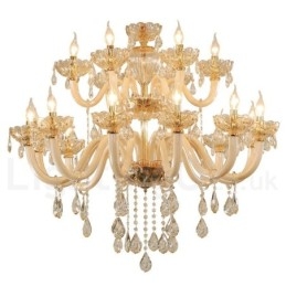 18 (12+6) eleganti candele di cristallo color champagne