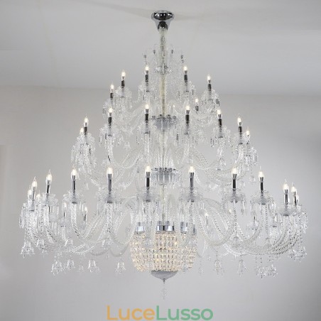 Lampadario a candela in cristallo elegante e lussuoso, 50 luci, esposizione Hall Lampadario a candela in cristallo elegante e lussuoso, 50 luci, esposizione Hall