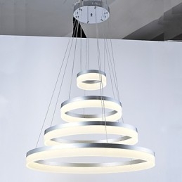 Lampadario in acrilico con anello pendente, apparecchi di illuminazione con