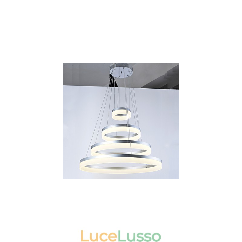 Lampadario in acrilico con anello pendente, apparecchi di illuminazione con