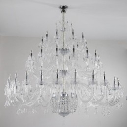 Lampadario a candela in cristallo elegante e lussuoso, 50 luci, esposizione Hall
