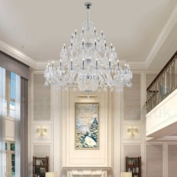 Lampadario a candela in cristallo elegante e lussuoso, 50 luci, esposizione Hall