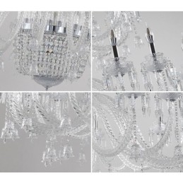 Lampadario a candela in cristallo elegante e lussuoso, 50 luci, esposizione Hall