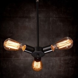 Lampada a sospensione 3 luci stile country in ferro battuto