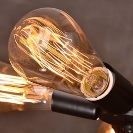 Lampada a sospensione 3 luci stile country in ferro battuto