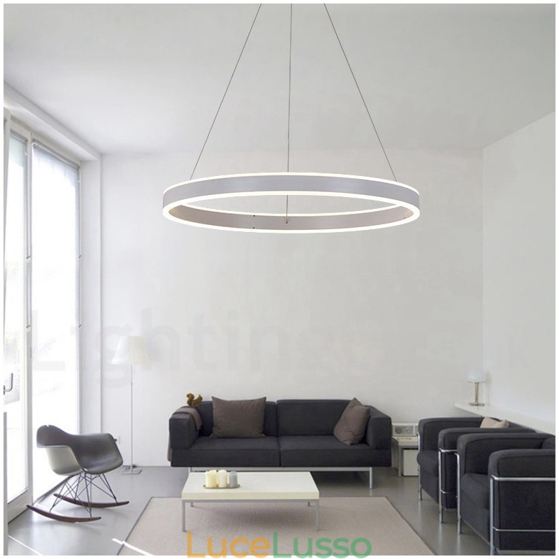 1 Anello Due Strisce Art Deco Lampada a Sospensione 60cm Lampada a Sospensione